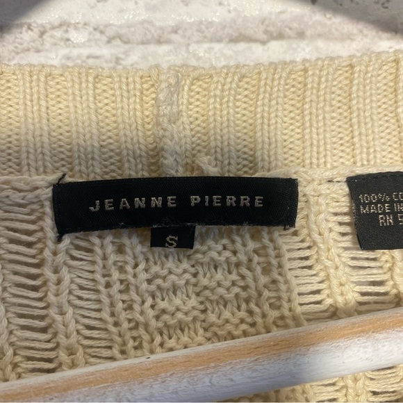 JEANNE Pierre 100% cotton knitted sweater. Size small Cream Colored - Picture 7 of 7
